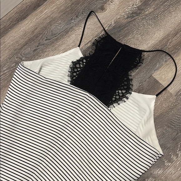 $5/25! Add 5 to bundle to get for $25 Express Black and White Striped Camisole - Picture 4 of 5